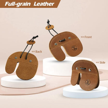 Leather Archery Finger Tabs,Handmade Archery Finger Guard for Shooting Practice Gear, Recurve Bow Fingers Tab