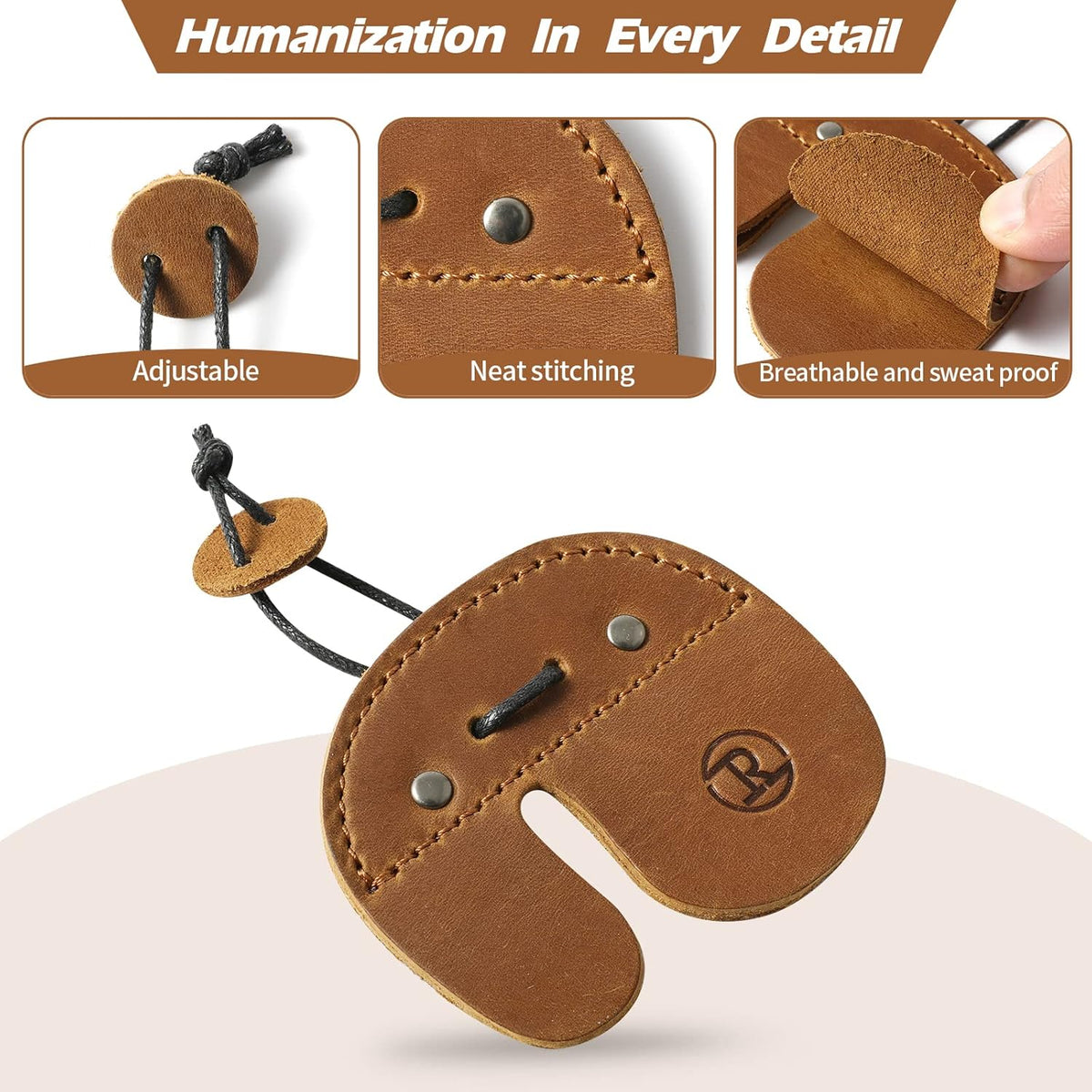 Leather Archery Finger Tabs,Handmade Archery Finger Guard for Shooting Practice Gear, Recurve Bow Fingers Tab