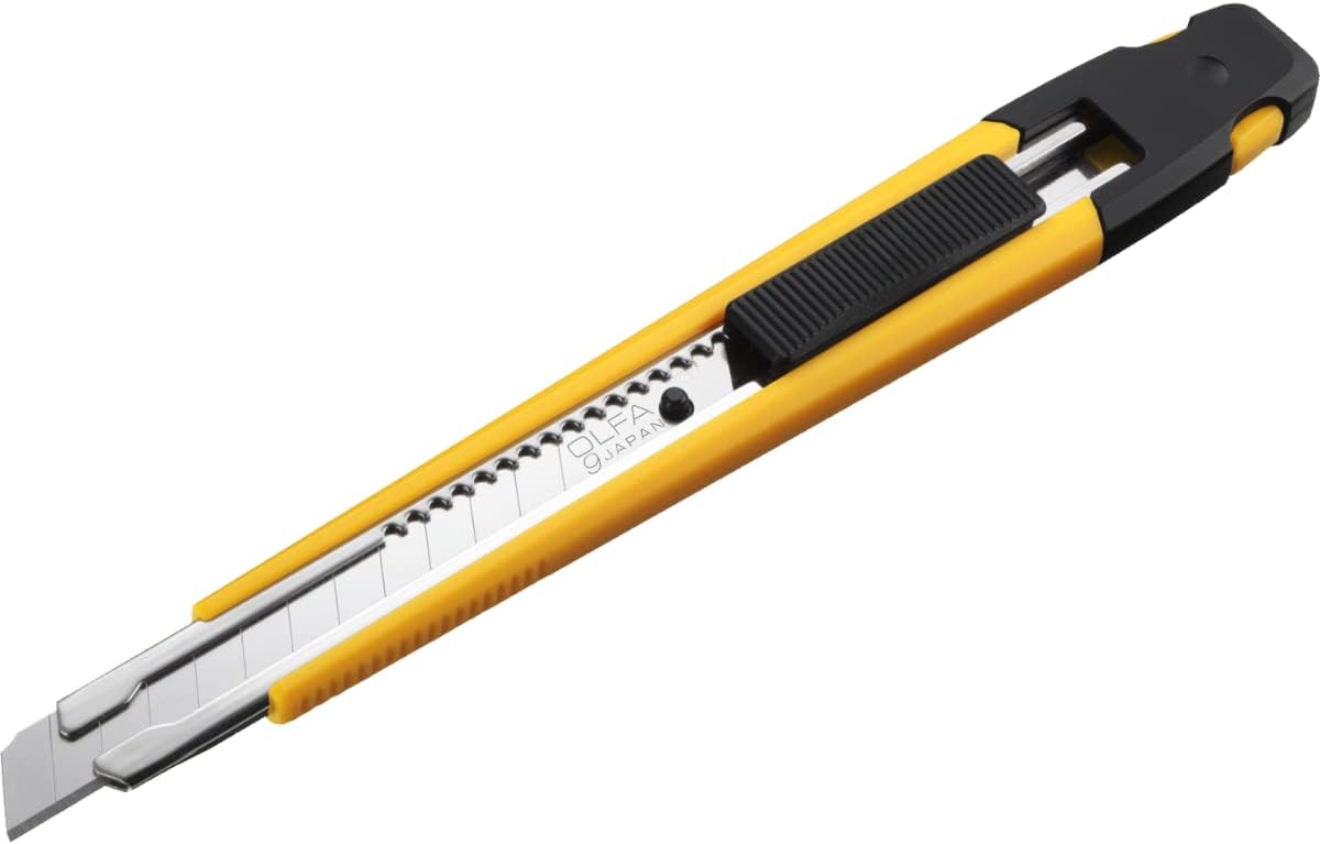 9mm Slide Lock Utility Knife (A-1) - Multi-Purpose Retractable Precision Knife w/ Snap-Off Blade, Replacement Blades: Any 9mm Blade