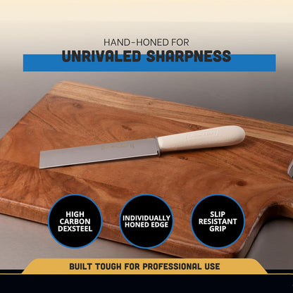 Sani-Safe 6" Vegetable/Produce Knife | S186PCP | High-Carbon Steel Blade | Slip-Resistant Polypropylene Handle | Professional Grade Kitchen Knife | Made in USA
