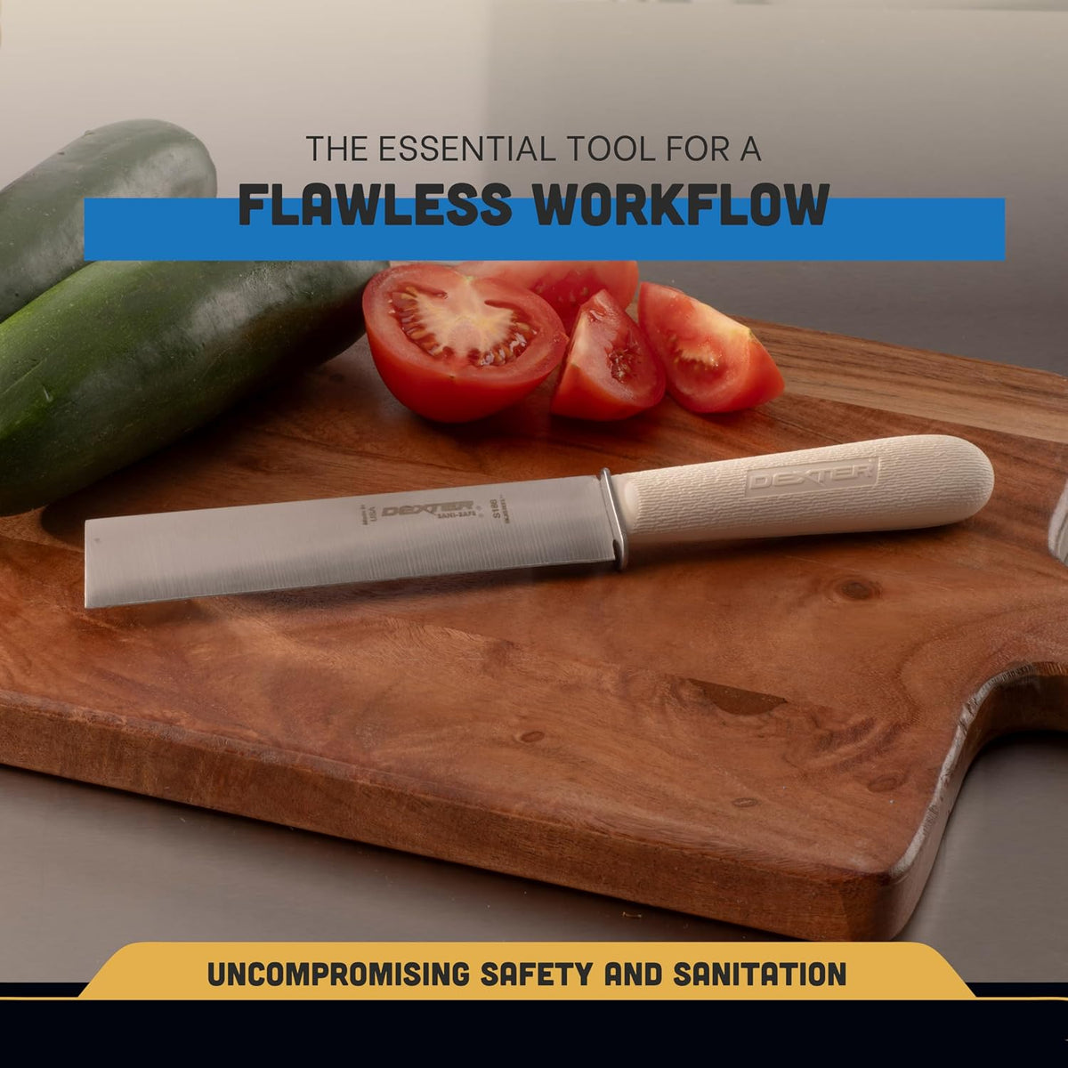 Sani-Safe 6" Vegetable/Produce Knife | S186PCP | High-Carbon Steel Blade | Slip-Resistant Polypropylene Handle | Professional Grade Kitchen Knife | Made in USA