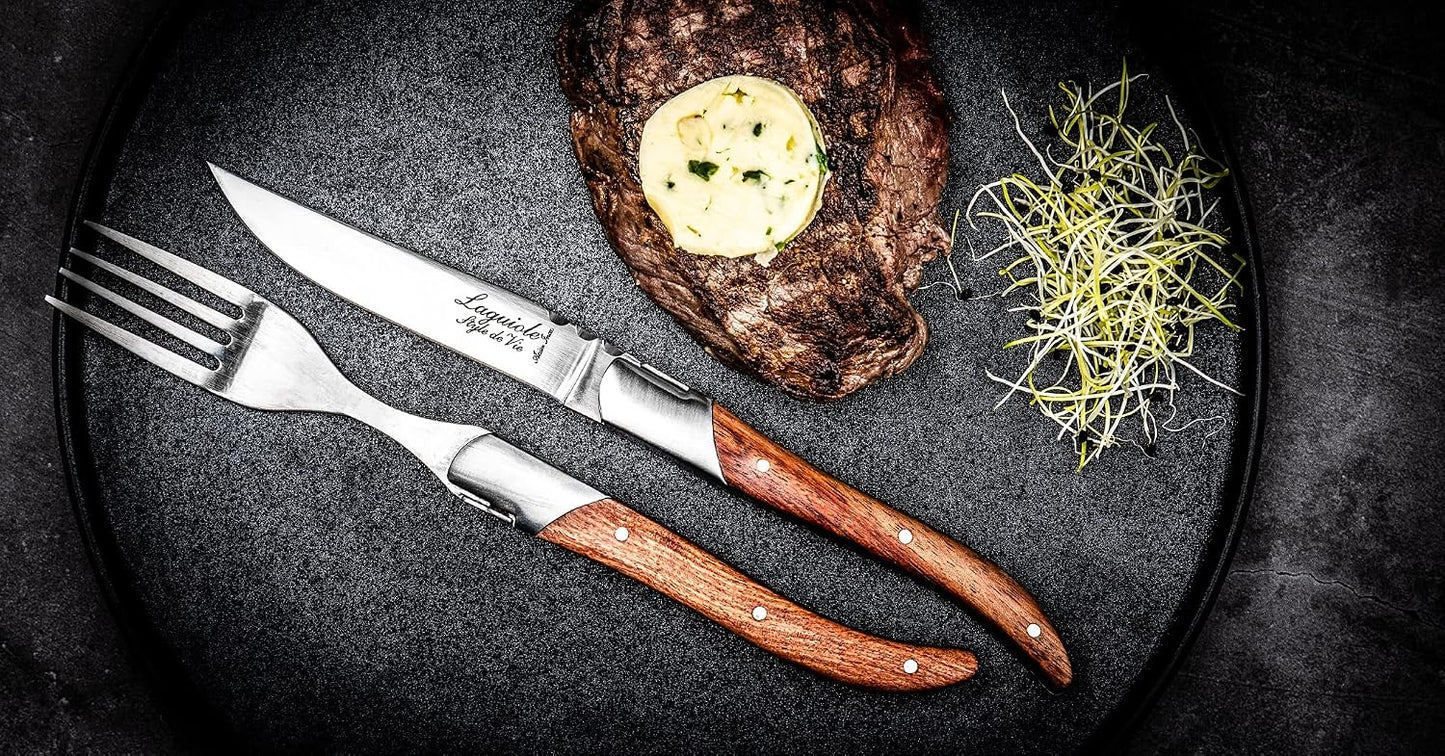 Steak Knives, Luxury Line, 6 Pieces, Olive Wood, in Giftbox