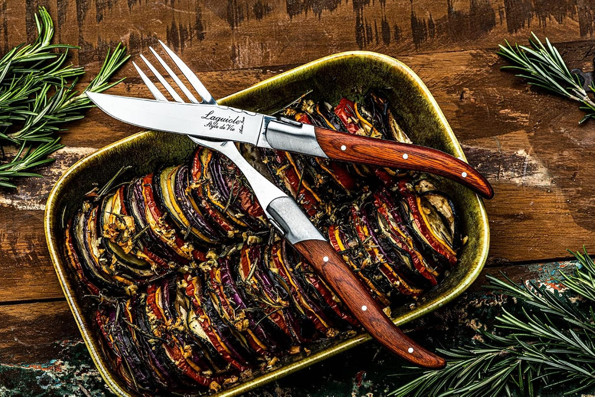 Steak Knives, Luxury Line, 6 Pieces, Olive Wood, in Giftbox