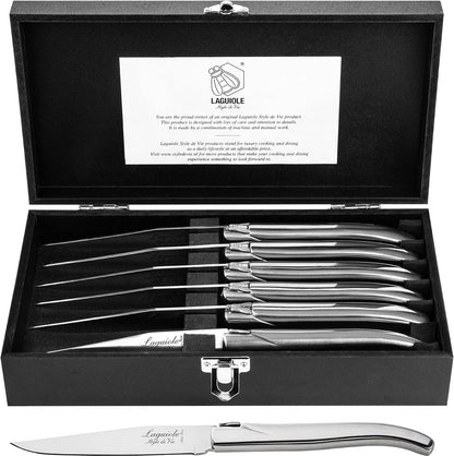 Steak Knives, Luxury Line, 6 Pieces, Olive Wood, in Giftbox
