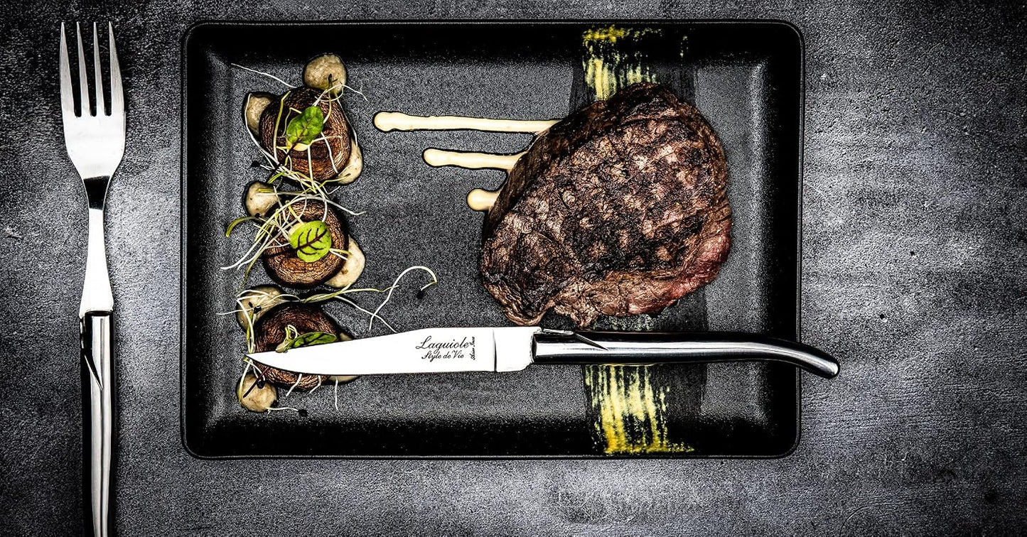 Steak Knives, Luxury Line, 6 Pieces, Olive Wood, in Giftbox