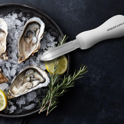 Oyster Shucking Knife 4Pcs White Oyster Opener Stainless Steel Oyster Shucker New Haven Style with Non-slip Handle for Kitchen Seafood Tools