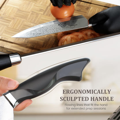 22 Pieces Knife Block Set with Built-in Sharpener