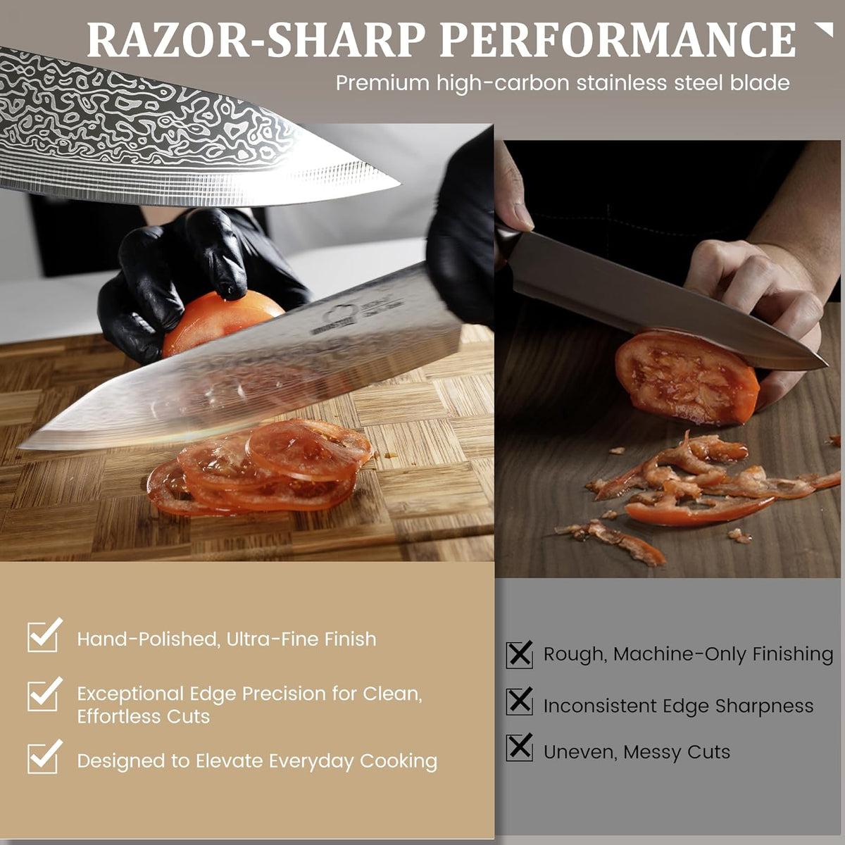 22 Pieces Knife Block Set with Built-in Sharpener