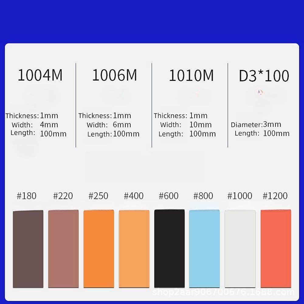 Ceramic Fibre Oilstone,100mm Polished Fiber Rod Grinding Whetstones (#400, 1006M(1 * 6 * 100mm))