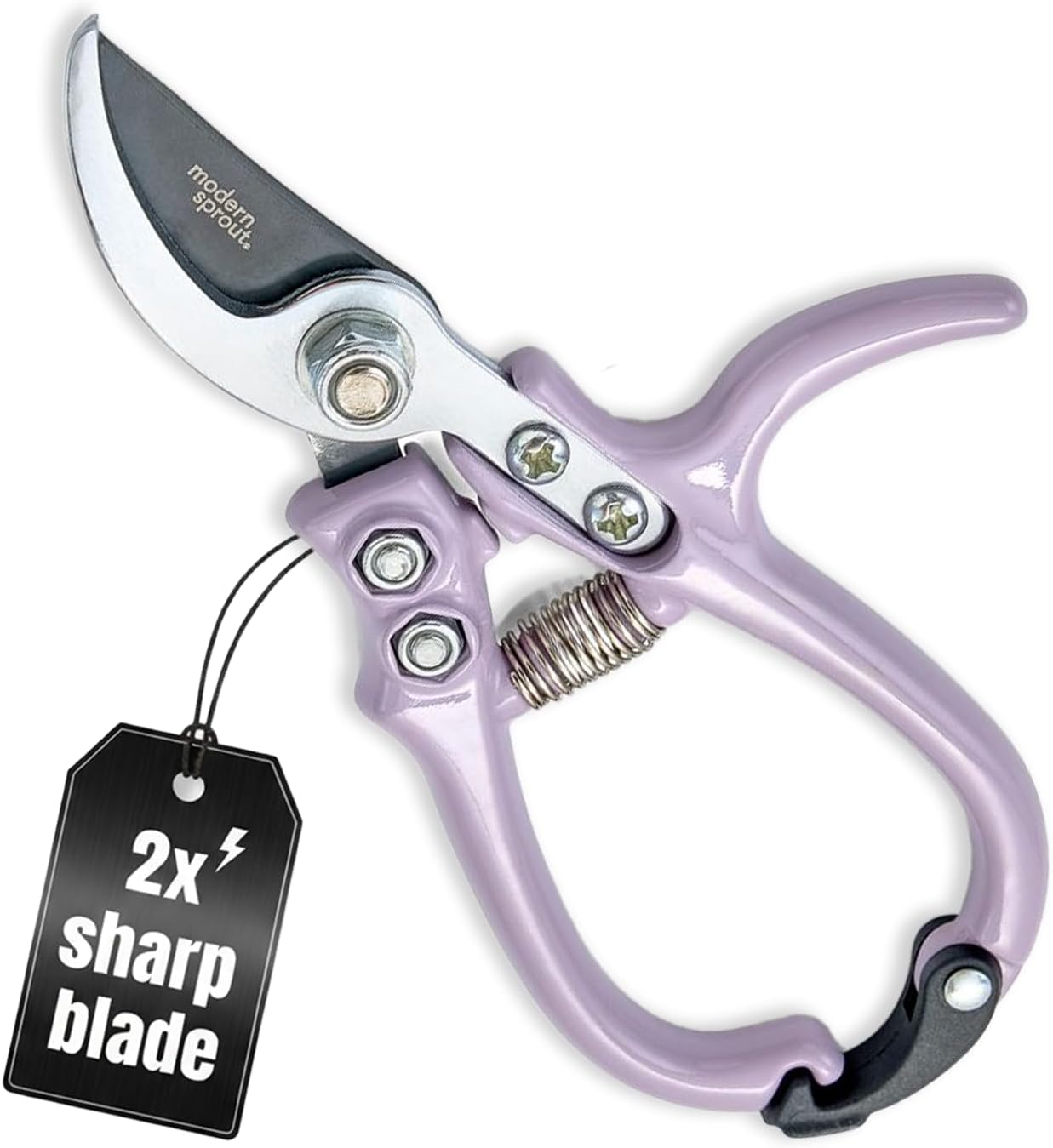 Bypass Hand Pruners - Scissors - Gardening Tools - Sage | Lightweight Pruning Tool W/ Easy-Lock - Sharp Bypass Carbon Steel Blade - Rust-Resistant - Reusable Holster for Storage