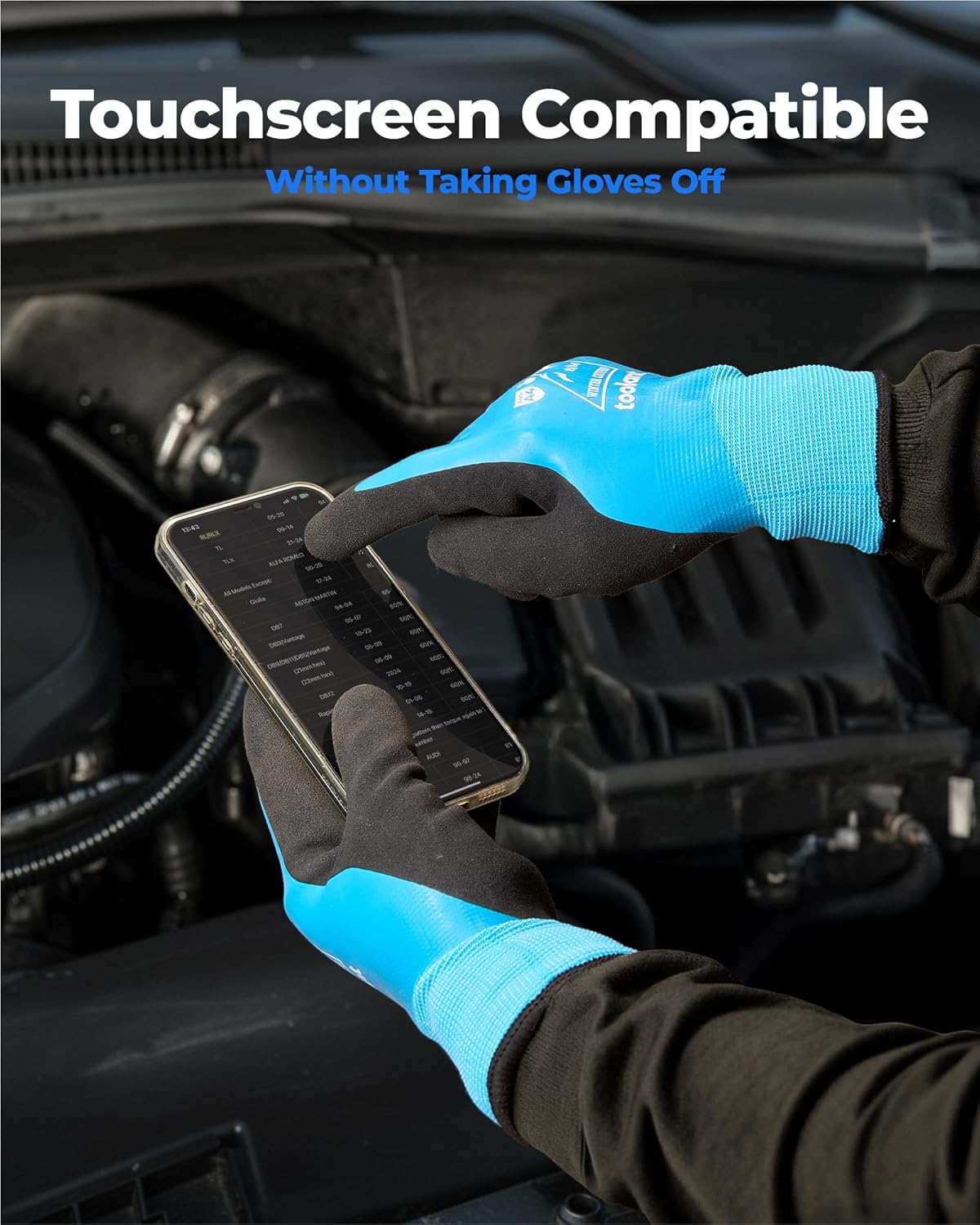 Waterproof Winter Work Gloves, ANSI A4 Cut Resistant | Waterproof; ANSI A4 Cut Resistant; HPPE + Steel Fiber; Frosted Grip; Touchscreen; Outdoor Work; Windproof