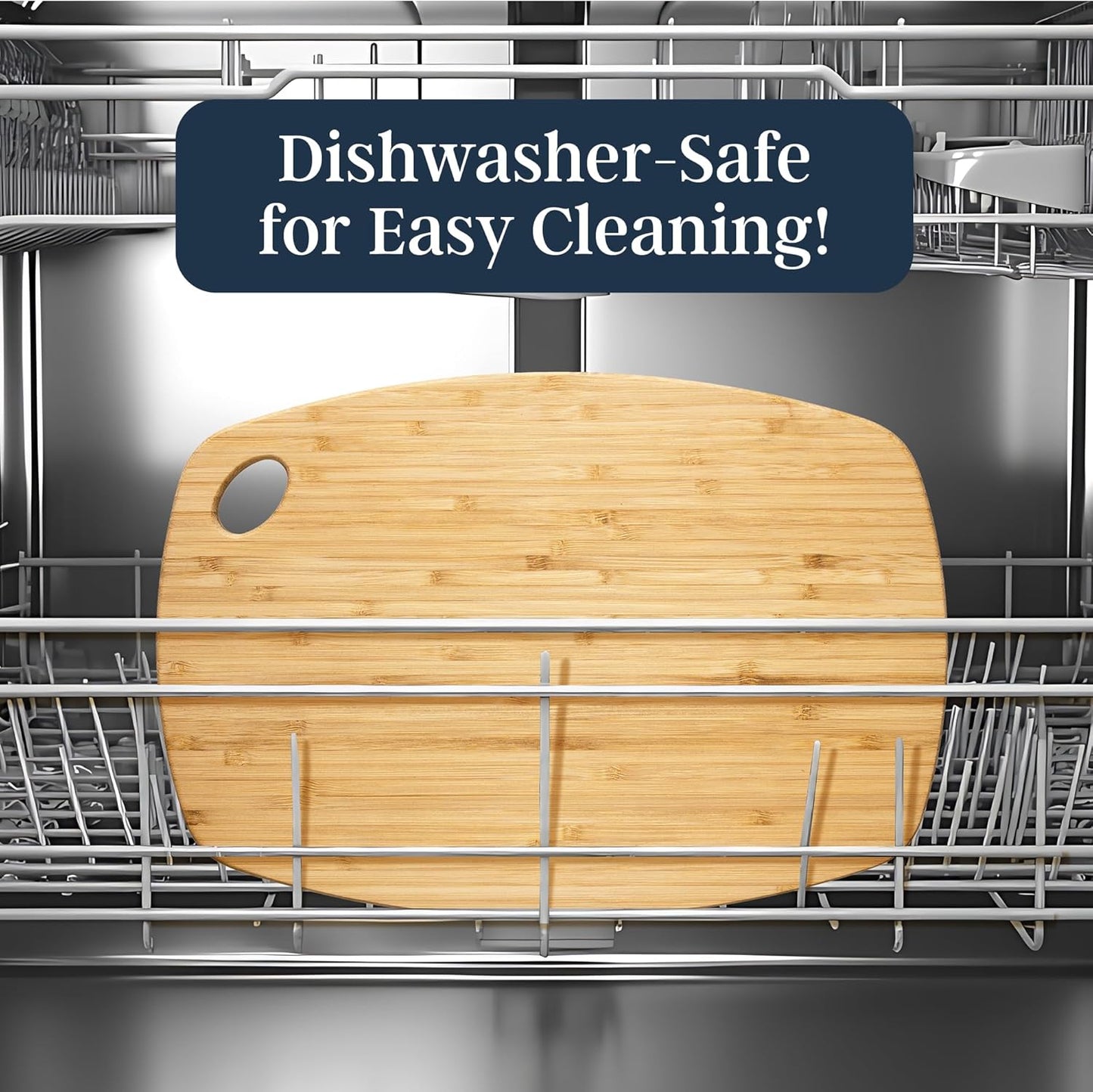 GreenLite Dishwasher Safe Cutting Board, 13.5" x 9" Reversible Bamboo Chopping Board | Lightweight Kitchen Prep Board for Vegetables, Meats, Cheese and More