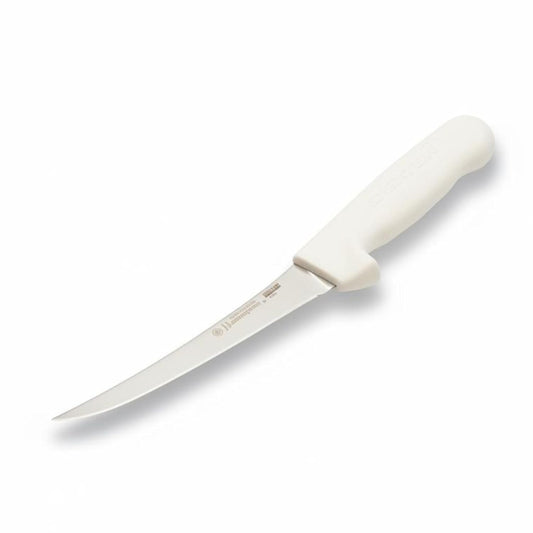 1483 Boning Knife, 6" Flexible Curved High Carbon Stain-Free Steel Blade, Textured Non-Slip White Polypropylene Handle, Professional Butcher and Fillet Knife, Made in USA, NSF Certified