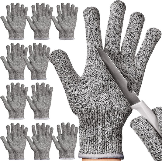10 Pairs Cut Resistant Gloves Cutting Proof Gloves Level 5 Protection Kitchen Cuts Glove for Shucking Fish