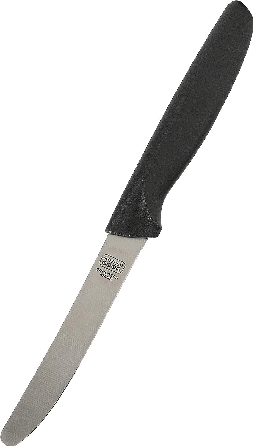 Black Kitchen Knife – 4.5” Steak and Vegetable Knife - Razor Sharp Curved Tip, Straight Edge - Color Coded Kitchen Tools