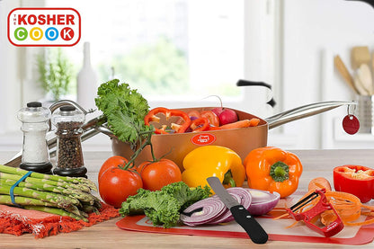 Black Kitchen Knife – 4.5” Steak and Vegetable Knife - Razor Sharp Curved Tip, Straight Edge - Color Coded Kitchen Tools