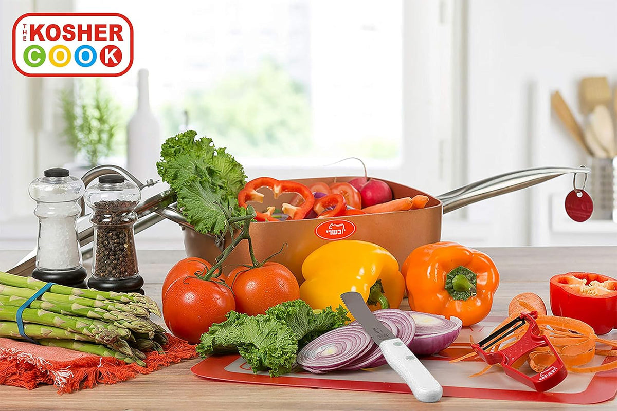 Black Kitchen Knife – 4.5” Steak and Vegetable Knife - Razor Sharp Curved Tip, Straight Edge - Color Coded Kitchen Tools