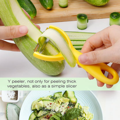 Upgrade Potato Peeler for Kitchen, 6PCS Stainless Steel Vegetable Peeler, I and Y Veggie Food Peeler for Apple Fruit Carrot Zucchini Cucumber,Good Grip Makes Peeling Very Easy
