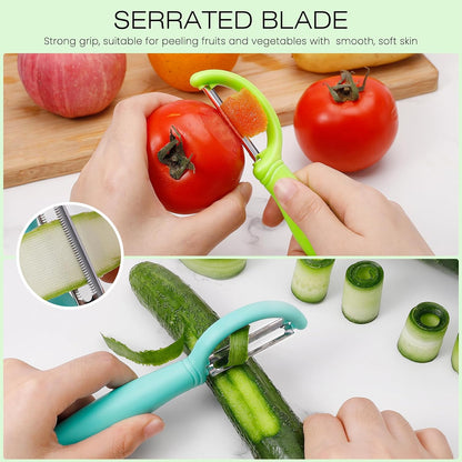 Upgrade Potato Peeler for Kitchen, 6PCS Stainless Steel Vegetable Peeler, I and Y Veggie Food Peeler for Apple Fruit Carrot Zucchini Cucumber,Good Grip Makes Peeling Very Easy