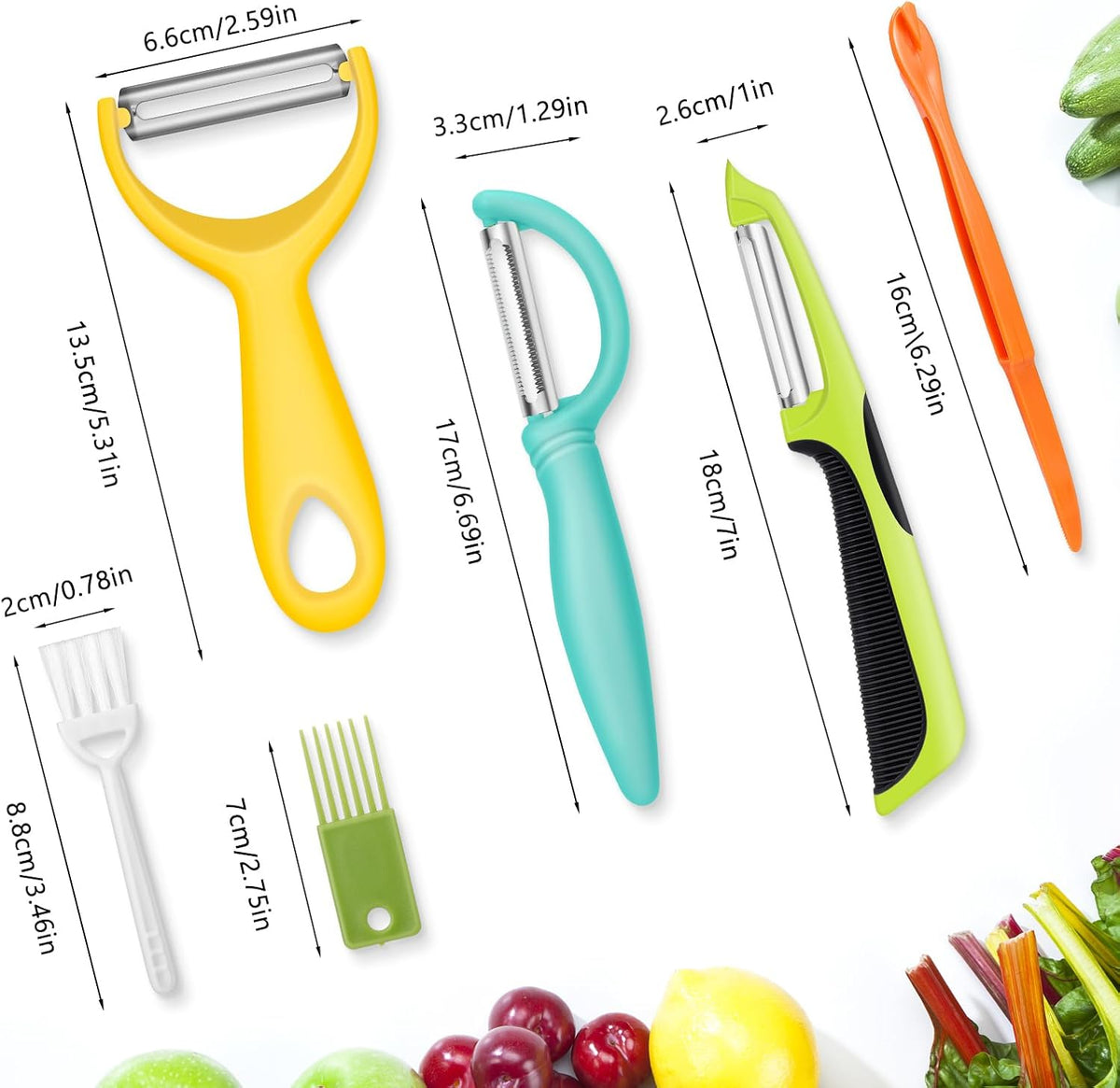 Upgrade Potato Peeler for Kitchen, 6PCS Stainless Steel Vegetable Peeler, I and Y Veggie Food Peeler for Apple Fruit Carrot Zucchini Cucumber,Good Grip Makes Peeling Very Easy