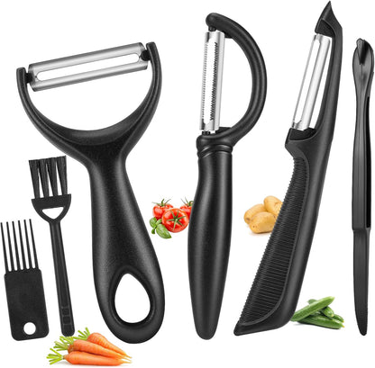 Upgrade Potato Peeler for Kitchen, 6PCS Stainless Steel Vegetable Peeler, I and Y Veggie Food Peeler for Apple Fruit Carrot Zucchini Cucumber,Good Grip Makes Peeling Very Easy