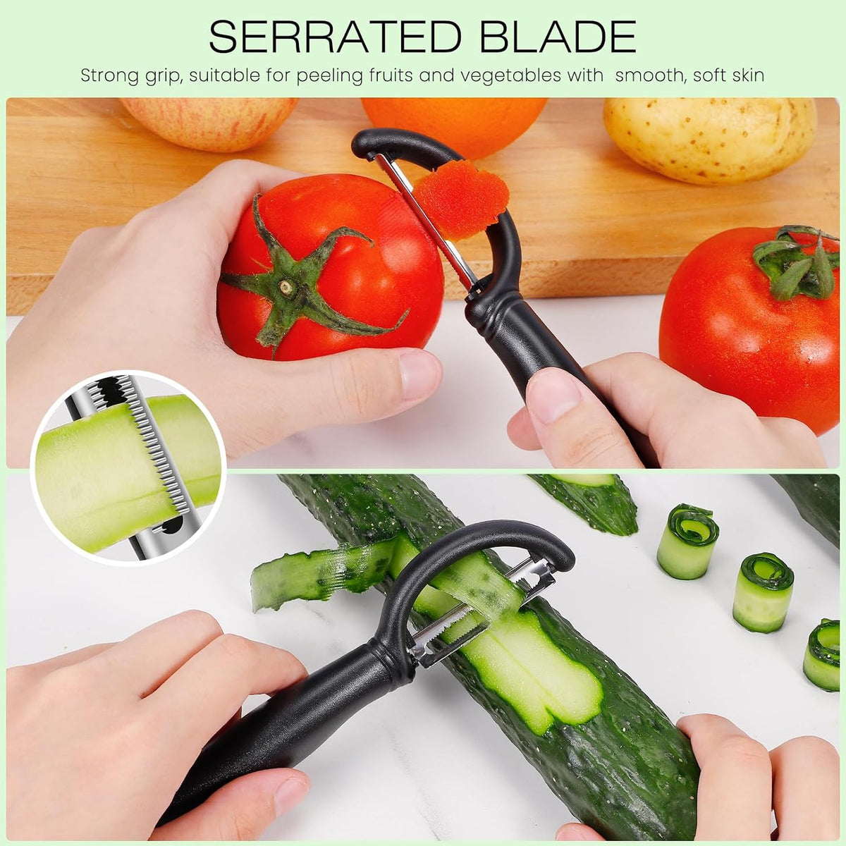 Upgrade Potato Peeler for Kitchen, 6PCS Stainless Steel Vegetable Peeler, I and Y Veggie Food Peeler for Apple Fruit Carrot Zucchini Cucumber,Good Grip Makes Peeling Very Easy