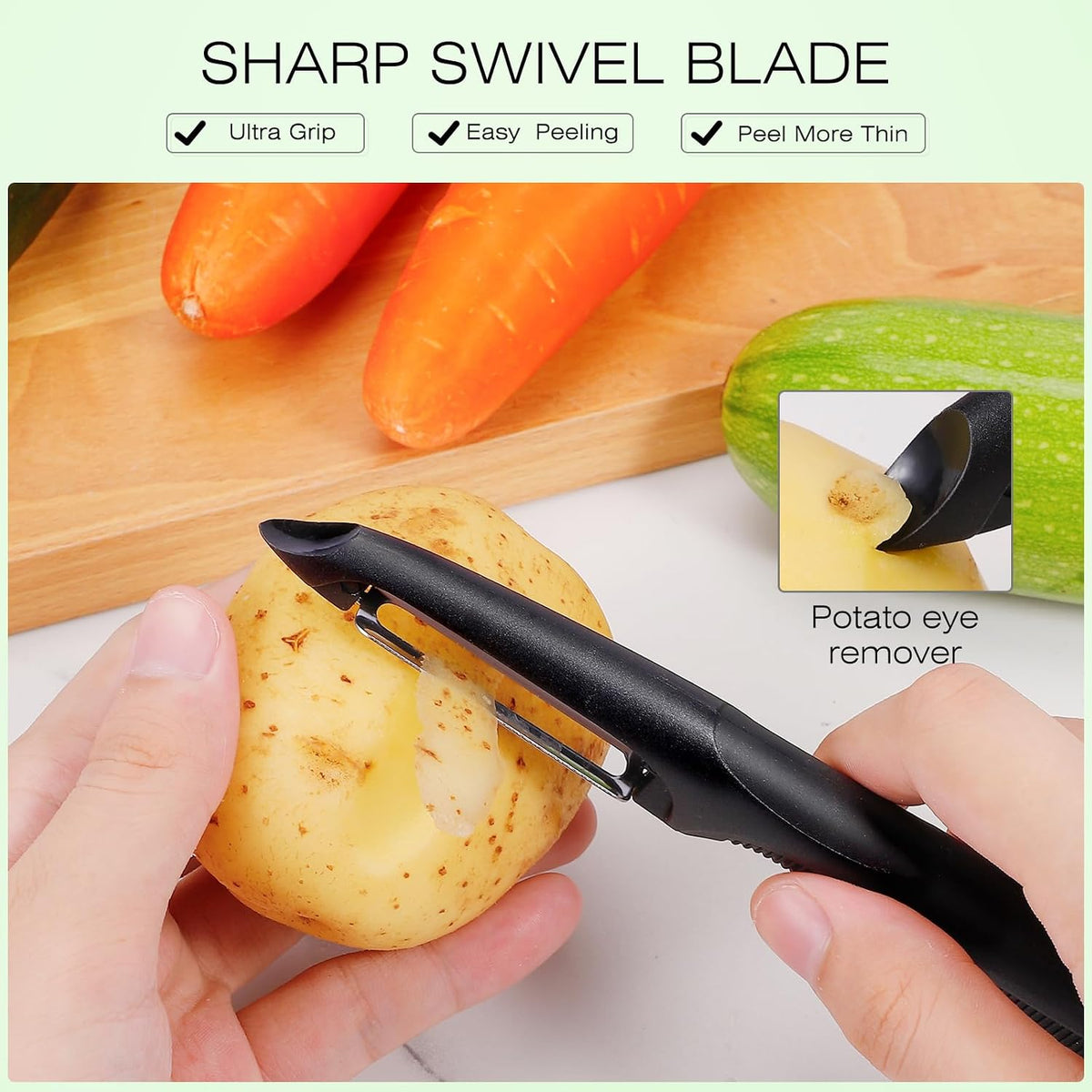 Upgrade Potato Peeler for Kitchen, 6PCS Stainless Steel Vegetable Peeler, I and Y Veggie Food Peeler for Apple Fruit Carrot Zucchini Cucumber,Good Grip Makes Peeling Very Easy