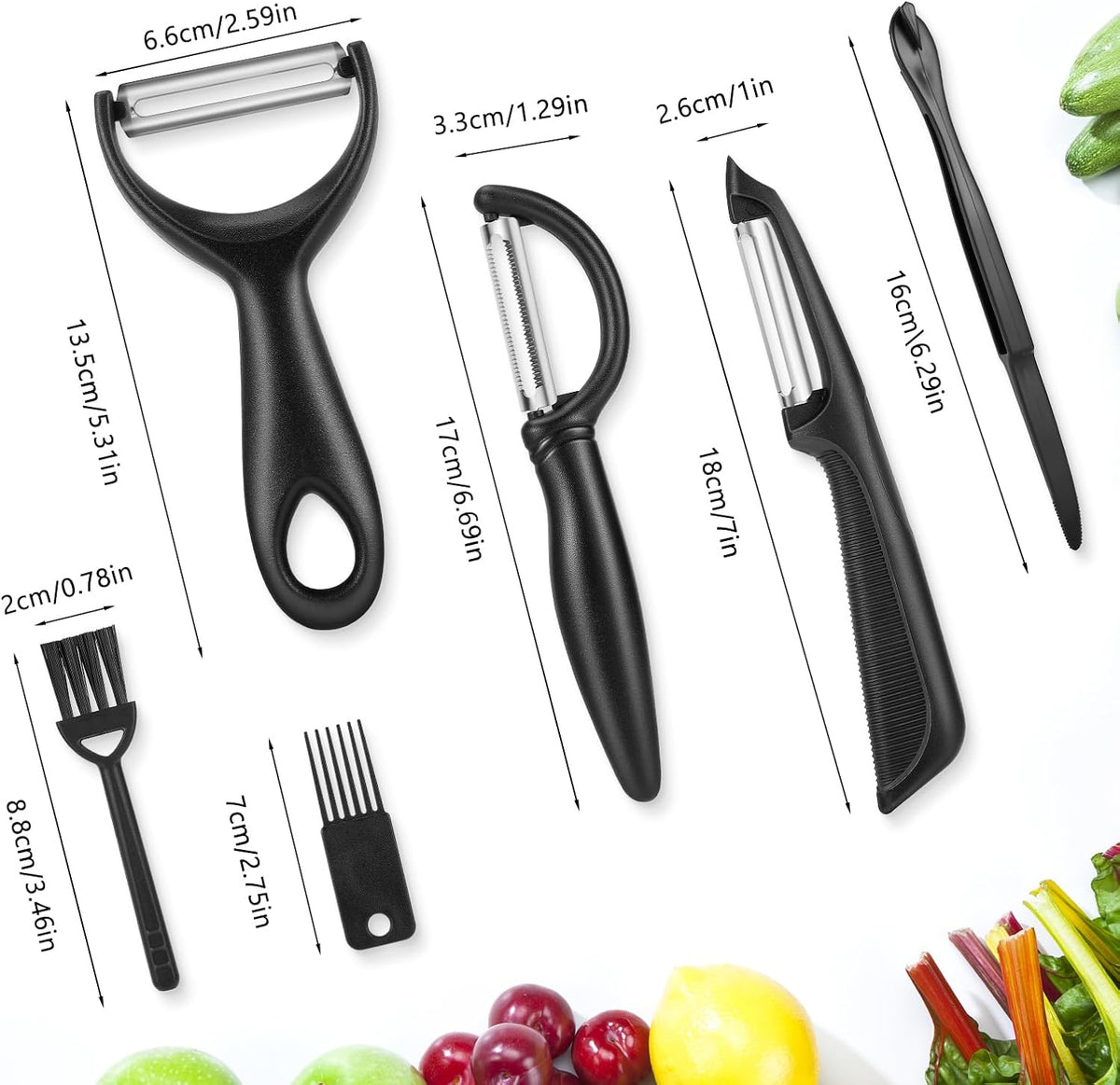 Upgrade Potato Peeler for Kitchen, 6PCS Stainless Steel Vegetable Peeler, I and Y Veggie Food Peeler for Apple Fruit Carrot Zucchini Cucumber,Good Grip Makes Peeling Very Easy