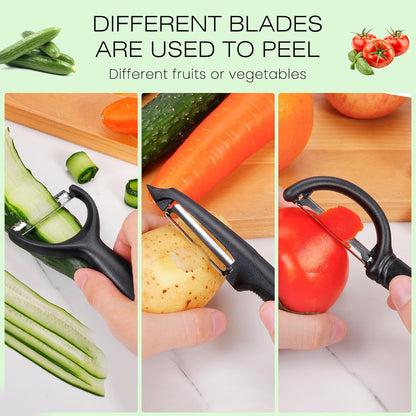 Upgrade Potato Peeler for Kitchen, 6PCS Stainless Steel Vegetable Peeler, I and Y Veggie Food Peeler for Apple Fruit Carrot Zucchini Cucumber,Good Grip Makes Peeling Very Easy