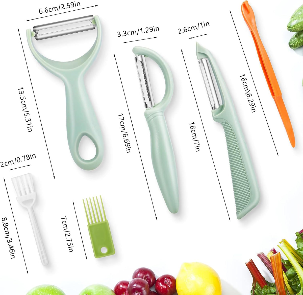 Upgrade Potato Peeler for Kitchen, 6PCS Stainless Steel Vegetable Peeler, I and Y Veggie Food Peeler for Apple Fruit Carrot Zucchini Cucumber,Good Grip Makes Peeling Very Easy
