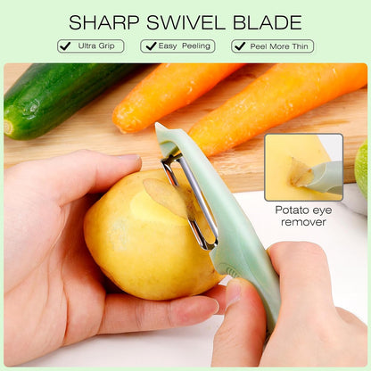 Upgrade Potato Peeler for Kitchen, 6PCS Stainless Steel Vegetable Peeler, I and Y Veggie Food Peeler for Apple Fruit Carrot Zucchini Cucumber,Good Grip Makes Peeling Very Easy