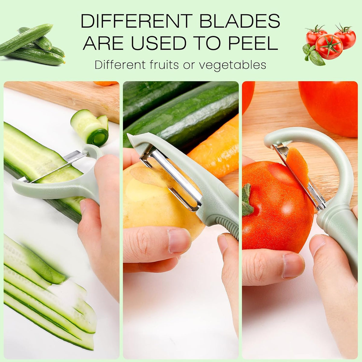 Upgrade Potato Peeler for Kitchen, 6PCS Stainless Steel Vegetable Peeler, I and Y Veggie Food Peeler for Apple Fruit Carrot Zucchini Cucumber,Good Grip Makes Peeling Very Easy