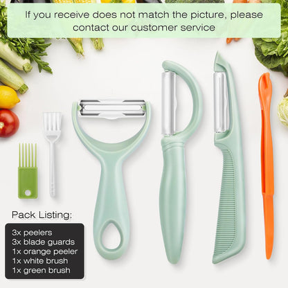 Upgrade Potato Peeler for Kitchen, 6PCS Stainless Steel Vegetable Peeler, I and Y Veggie Food Peeler for Apple Fruit Carrot Zucchini Cucumber,Good Grip Makes Peeling Very Easy