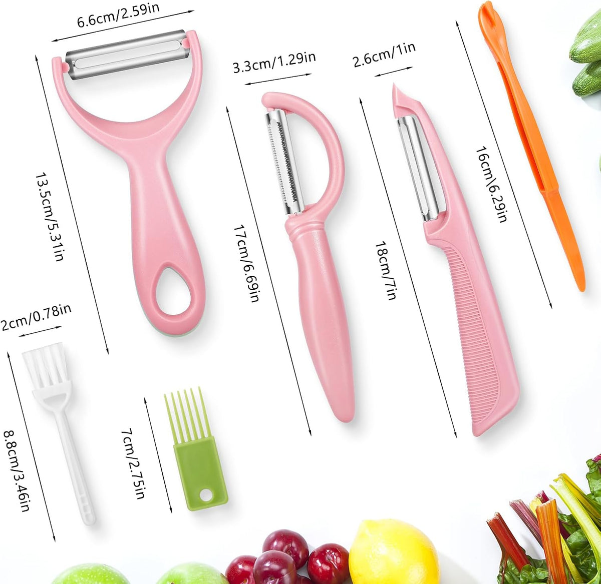 Upgrade Potato Peeler for Kitchen, 6PCS Stainless Steel Vegetable Peeler, I and Y Veggie Food Peeler for Apple Fruit Carrot Zucchini Cucumber,Good Grip Makes Peeling Very Easy