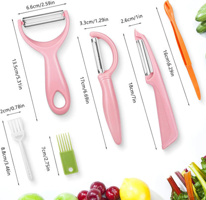 Upgrade Potato Peeler for Kitchen, 6PCS Stainless Steel Vegetable Peeler, I and Y Veggie Food Peeler for Apple Fruit Carrot Zucchini Cucumber,Good Grip Makes Peeling Very Easy