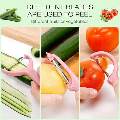 Upgrade Potato Peeler for Kitchen, 6PCS Stainless Steel Vegetable Peeler, I and Y Veggie Food Peeler for Apple Fruit Carrot Zucchini Cucumber,Good Grip Makes Peeling Very Easy