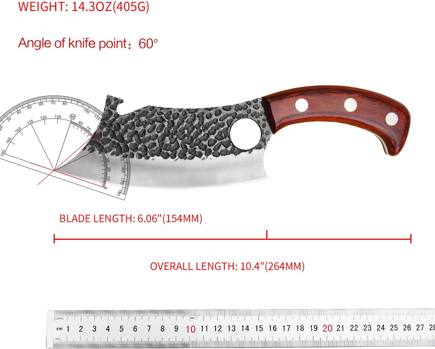 Butcher Knife, Meat Cleaver Knife for Home Cooking, Outdoor Camping BBQ