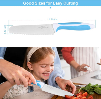 Serrated Bread Knife Stainless Steel | Kitchen cutter Tomato, Lettuce Knife 6" Blue