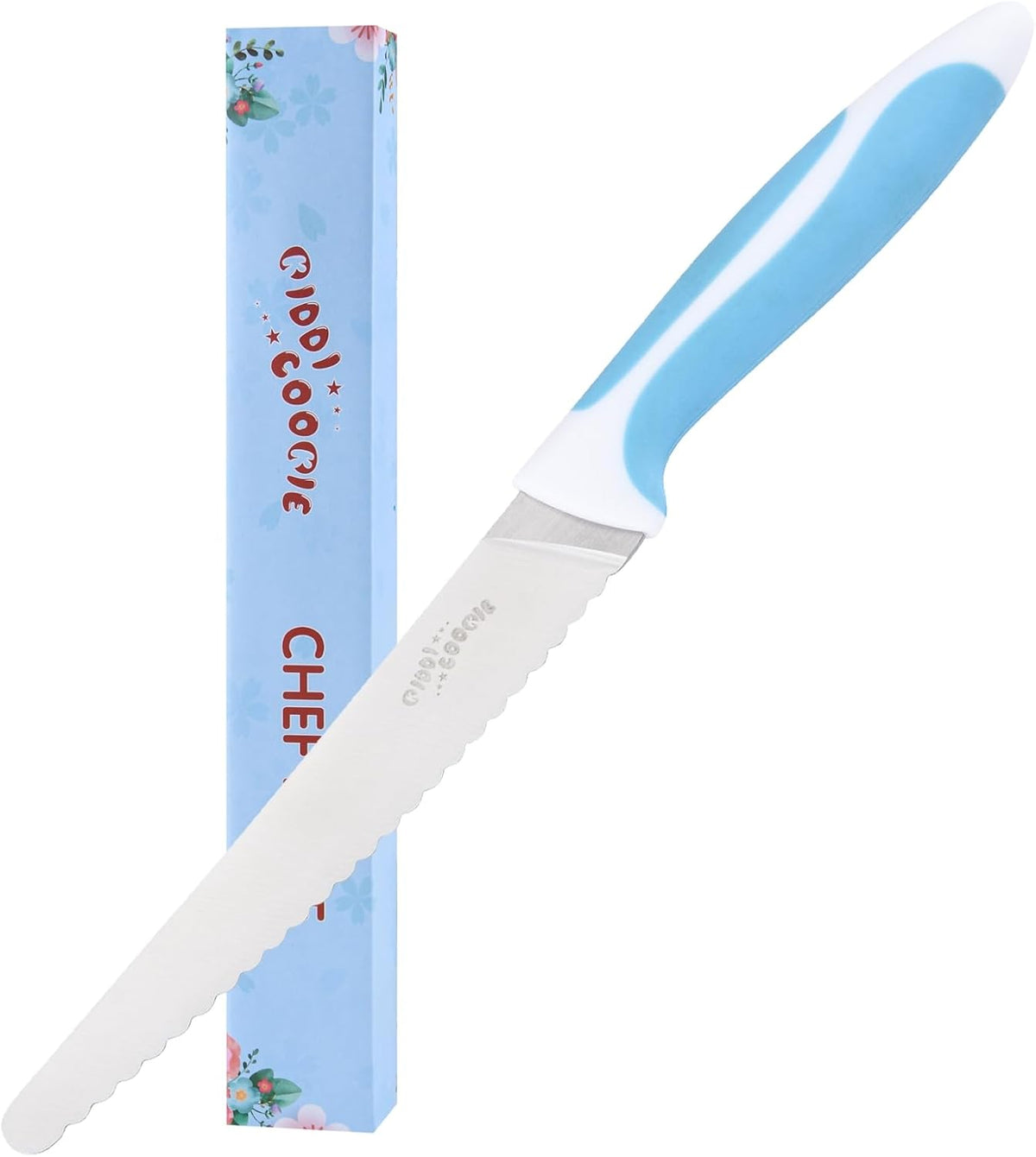 Serrated Bread Knife Stainless Steel | Kitchen cutter Tomato, Lettuce Knife 6" Blue