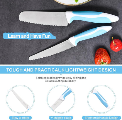 Serrated Bread Knife Stainless Steel | Kitchen cutter Tomato, Lettuce Knife 6" Blue