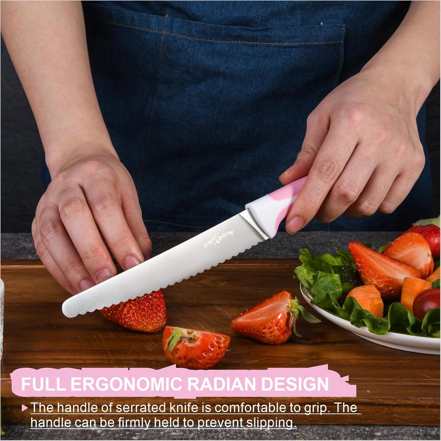 Serrated Bread Knife Stainless Steel | Kitchen cutter Tomato, Lettuce Knife 6" Blue