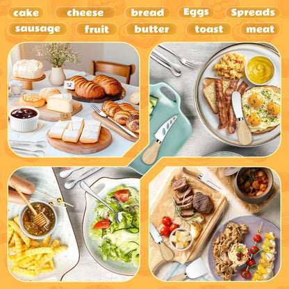 Charcuterie Boards Accessories Charcuterie Utensils 169Pcs Cheese Spreader Knife Set Small Serving Tongs Forks and Spoons Dipping Bowls Honey Dipper Toothpick Flags Cocktail Picks for Appetizers