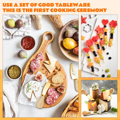 Charcuterie Boards Accessories Charcuterie Utensils 169Pcs Cheese Spreader Knife Set Small Serving Tongs Forks and Spoons Dipping Bowls Honey Dipper Toothpick Flags Cocktail Picks for Appetizers