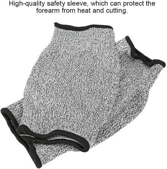 Cut Arm Sleeves, 5 Level Protection HPPE Nylon Spandex Safety Sleeve, with Heat Cut Abrasion Tear Resistance, for Construction Mining Glass Processing Metal Work (L=20cm)