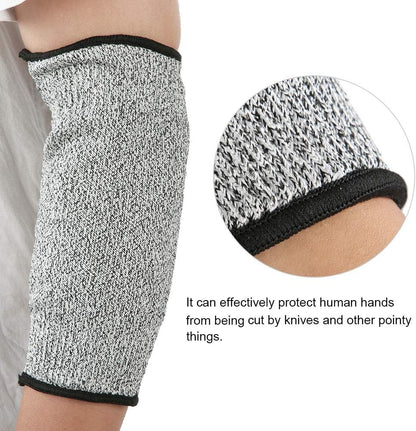 Cut Arm Sleeves, 5 Level Protection HPPE Nylon Spandex Safety Sleeve, with Heat Cut Abrasion Tear Resistance, for Construction Mining Glass Processing Metal Work (L=20cm)