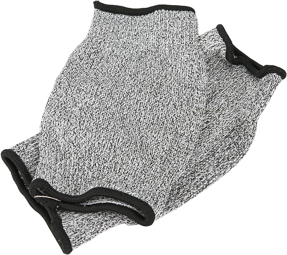Cut Arm Sleeves, 5 Level Protection HPPE Nylon Spandex Safety Sleeve, with Heat Cut Abrasion Tear Resistance, for Construction Mining Glass Processing Metal Work (L=20cm)