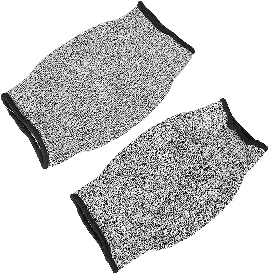 Cut Arm Sleeves, 5 Level Protection HPPE Nylon Spandex Safety Sleeve, with Heat Cut Abrasion Tear Resistance, for Construction Mining Glass Processing Metal Work (L=20cm)