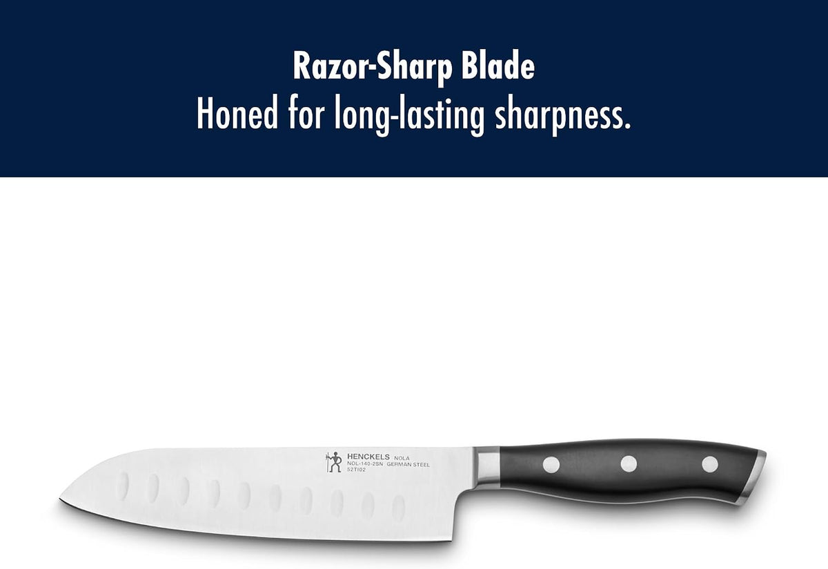 x EMERIL Lagasse The Nola Collection Razor-Sharp German 5.5-inch Hollow Edge Santoku Knife, Made in Company-Owned German Factory with Special Formula Steel perfected for almost 300 Years
