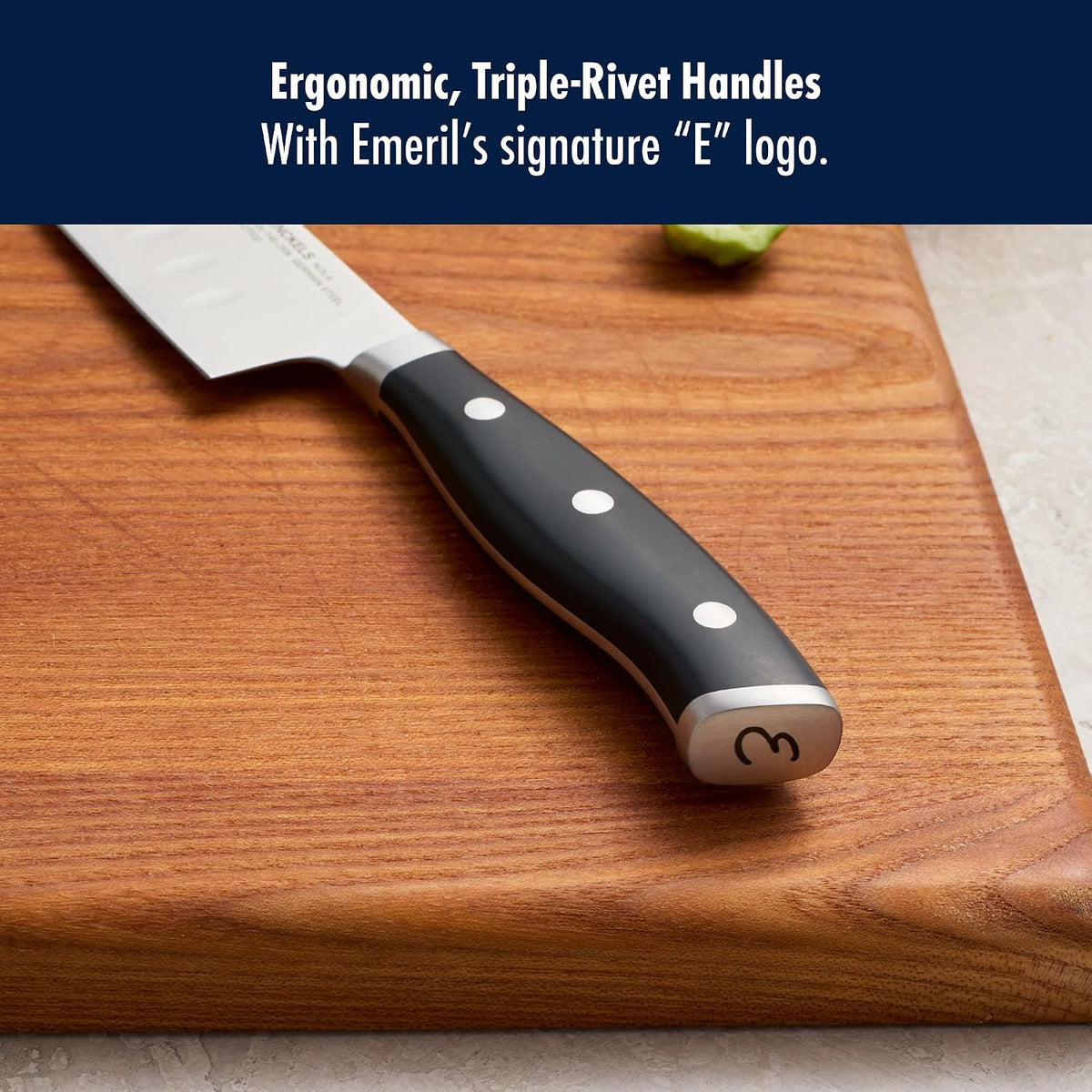 x EMERIL Lagasse The Nola Collection Razor-Sharp German 5.5-inch Hollow Edge Santoku Knife, Made in Company-Owned German Factory with Special Formula Steel perfected for almost 300 Years