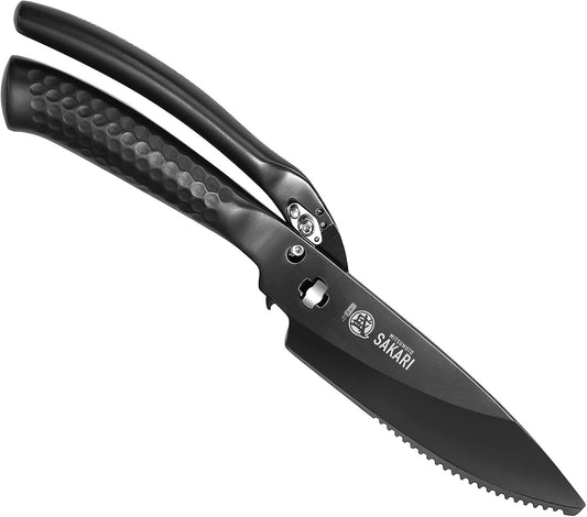 Heavy Duty Poultry Shears, Detachable Kitchen Scissors | Titanium-Plated Serrated Blades, Detachable Cleaning, Poultry Fish Meat Prep, Vegetable and Herb Cutting